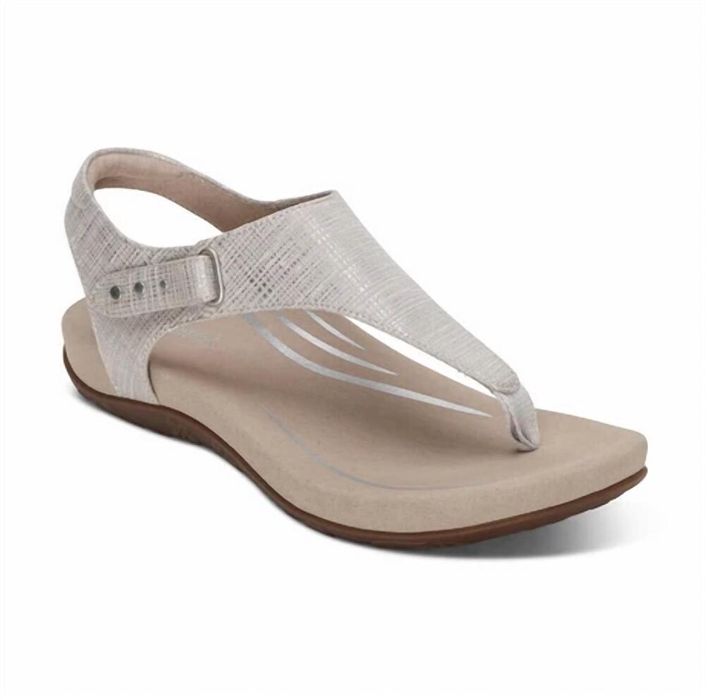 NEW AETREX women's ellie thong sandal in grey